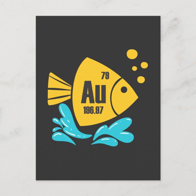 Carte Postale Goldfish Gold Element Chimiste scientifique (Devant)