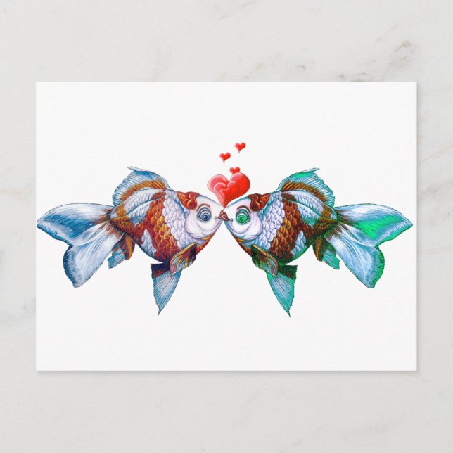Carte Postale Goldfish Kiss (Devant)