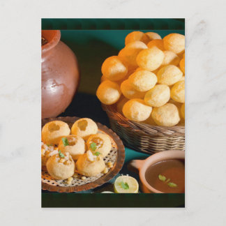 Carte Postale GOLE GAPPAY Panni Puri cuisine indienne Snack