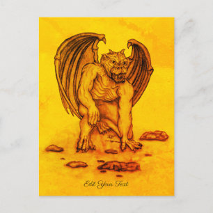 Carte Postale Golem Gargoyle
