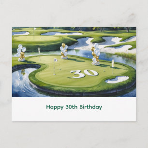 Carte Postale Golf 30e anniversaire sur un parcours de golf