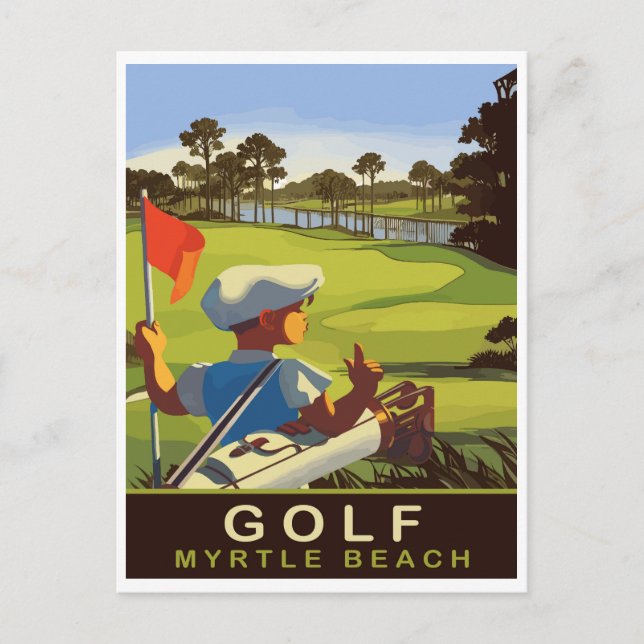 Carte Postale Golf à Myrtle Beach, Caroline du Sud, Voyage (Devant)