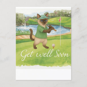 Carte Postale Golf Allez-y bientôt avec l'arrière - plan de golf
