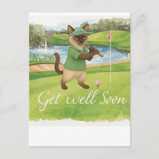Carte Postale Golf Allez-y bientôt avec l'arrière - plan de golf (Devant)