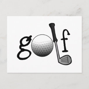 Carte Postale Golf avec club et bal