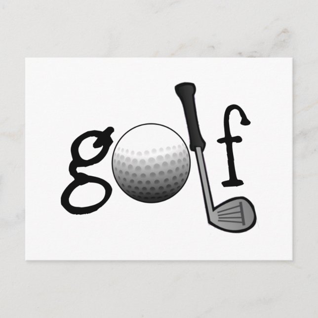 Carte Postale Golf avec club et bal (Devant)