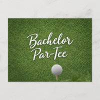 Golf Bachelor sur fond de gazon vert