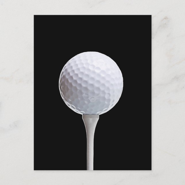 Carte Postale Golf Ball and Tee on Black-Customisé (Devant)