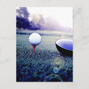 Carte Postale Golf Ball & Bat