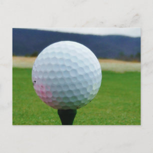 Carte Postale Golf Ball sur un terrain de golf de montagne