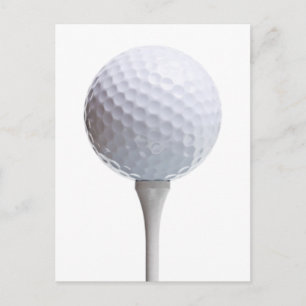 Carte Postale Golf Ball & Tee on White Customisé Modèle