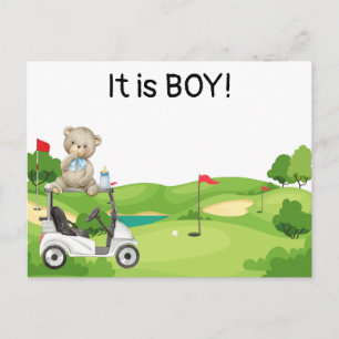 Carte Postale Golf C'est un GARÇON bébé golfeur sur une voituret