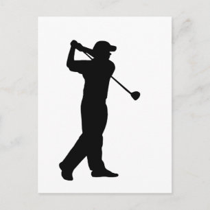 Carte Postale Golf Drive Silhouette