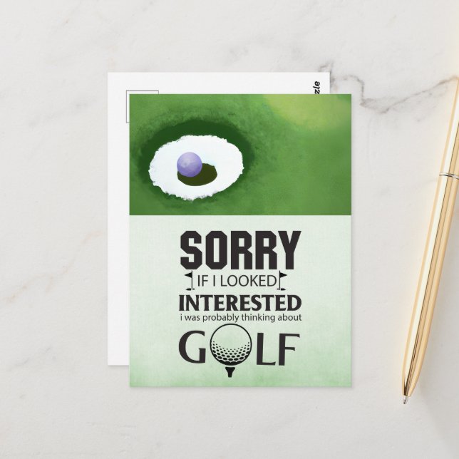 Carte Postale Golf Drôle de dire des citations pour Golfer (Devant/Arrière en situation)