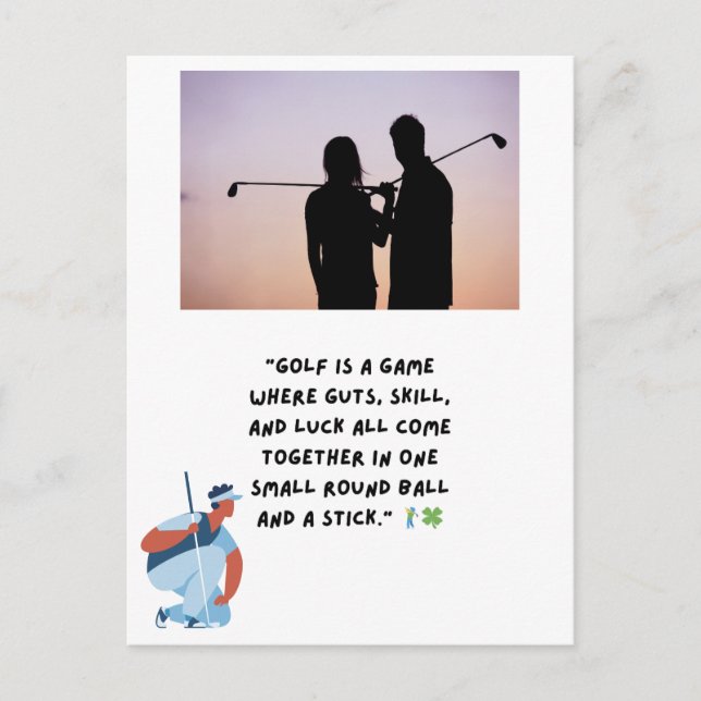 Carte Postale Golf Drôle Dire Des Citations Saluer Golfer (Devant)