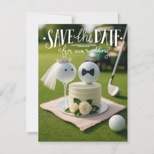 Carte Postale Golf économisez la date pour notre mariage avec de