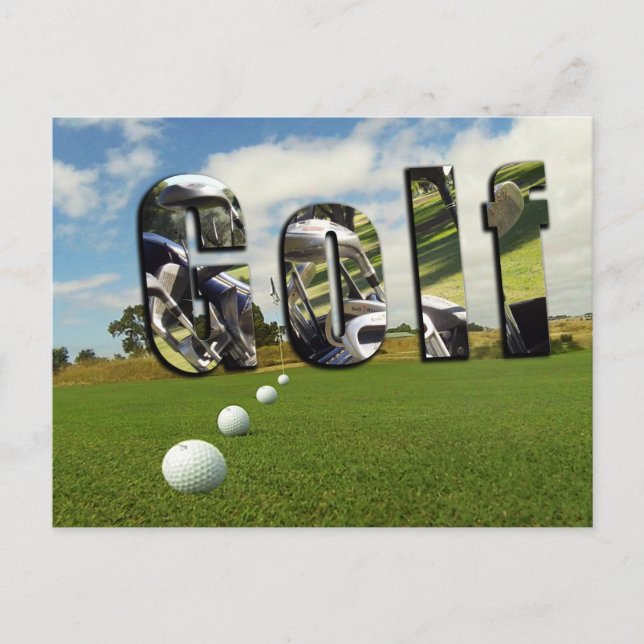 Carte Postale Golf Et Logo, (Devant)