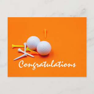 Carte Postale Golf et thé Congratulations