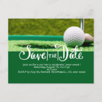 Golf faire part avec balle et club de golf