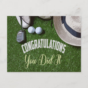 Carte Postale Golf Félicitations vous l'avez fait pour golfeur