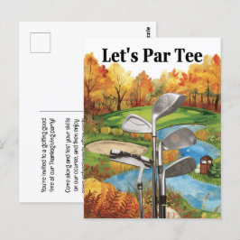 Carte Postale GOLF Fête d'action de grâce d'automne pour golfeur