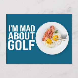 Carte Postale Golf Je suis fou à propos du golf Salutation amusa