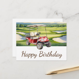 Carte Postale Golf Joyeux Anniversaire Golfing