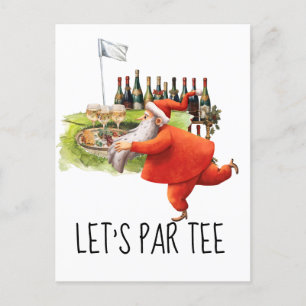 Carte Postale Golf Let’s Par avec drapeau de golf sur vert