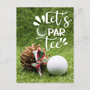 Carte Postale Golf Let's Par Tee Golfer Christmas Party