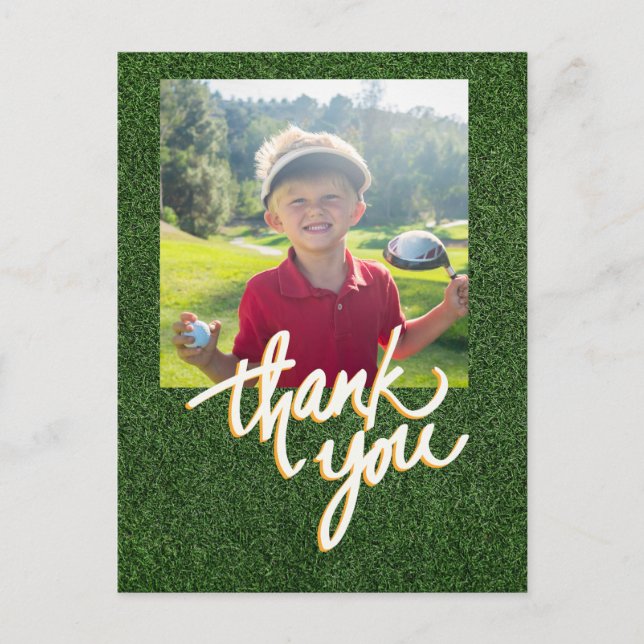 Carte Postale Golf Merci Créez votre propre golfeur photo (Devant)