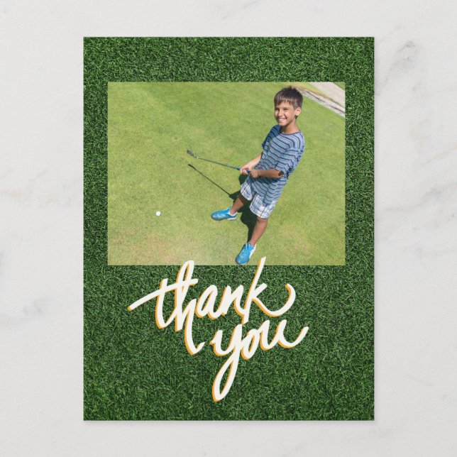 Carte Postale Golf Merci Créez votre propre golfeur photo (Devant)