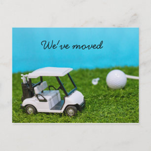 Carte Postale Golf nous avons déménagé maison