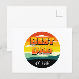 Carte Postale Golf Papa golfeur Meilleur papa par le par