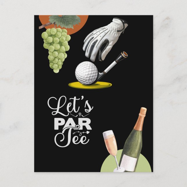 Carte Postale Golf par tee golfer party enregistrer la date (Devant)