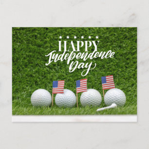 Carte Postale Golf pour le 4 juillet HAPPY Independence Day Amer