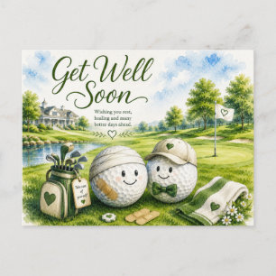 Carte Postale Golf Prompt rétablissement envoie des vœux pour go