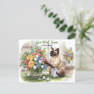 Carte Postale Golf rétablissez-vous vite avec une balle de golf 