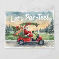Golf Santa dans un chariot rouge – Drôle de Let Pa