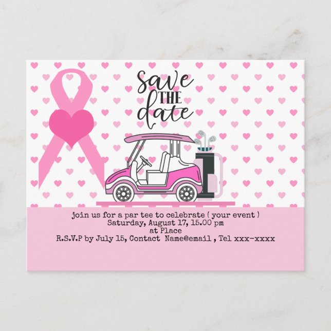 Carte Postale Golf sauve la date de sensibilisation au cancer du (Devant)