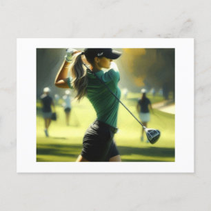 Carte Postale Golf Swing et Miss,