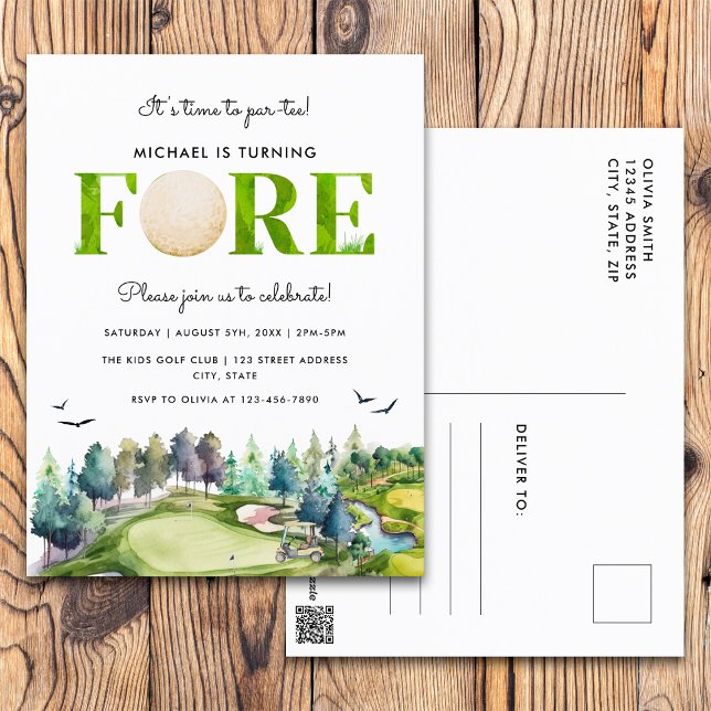 Carte Postale Golf Tournez à l'avant-garde 4e anniversaire (Front and Back)