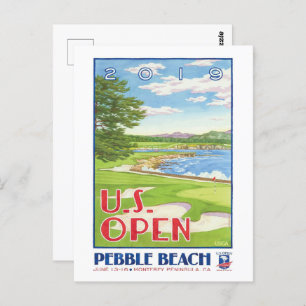 Carte Postale Golf US ouvert 2019 plage de galets