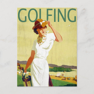 Carte postale Golfer Golfing de la vintage