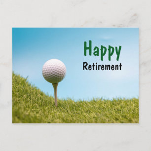 Carte Postale Golfer Happy Retirez avec balle de golf sur le dép