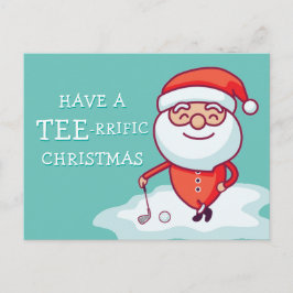 Carte Postale Golfer Santa Claus