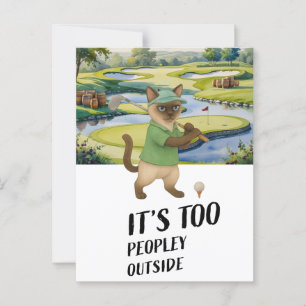 Carte Postale Golfer Siamese Cat est golfeur au golf
