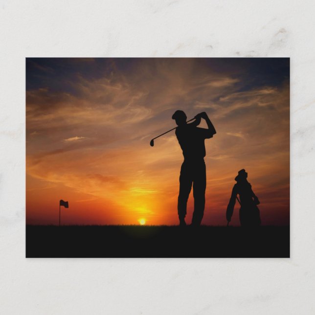 Carte postale Golfer Sunset (Devant)