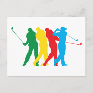 Carte Postale Golfeur en mouvement
