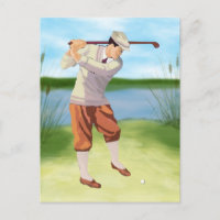 Golfeur vintage par la Riverbank