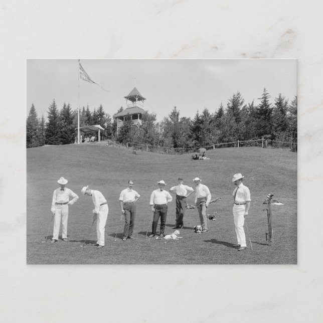 Carte Postale Golfeurs de White Mountains, 1910 (Devant)